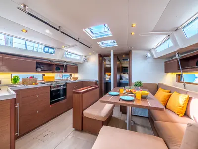 Salon of Amorino, a Beneteau Oceanis 46.1 sailboat at Split, Croatia