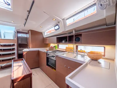Galley of Amorino, a Beneteau Oceanis 46.1 sailboat at Split, Croatia