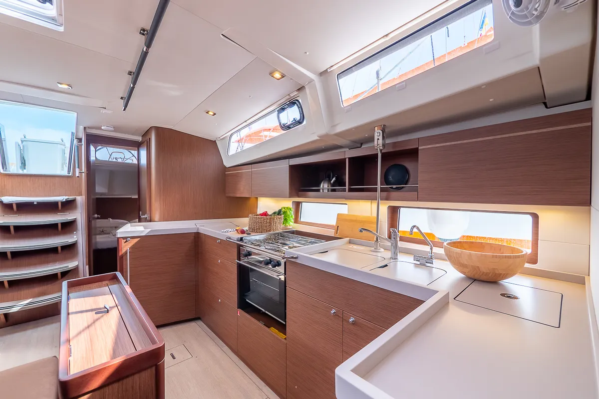 Galley of Amorino, a Beneteau Oceanis 46.1 sailboat at Split, Croatia