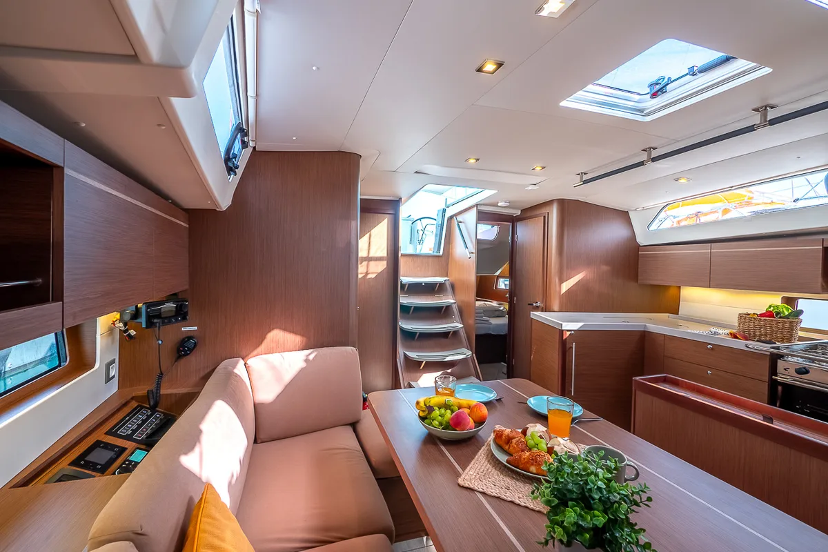 Salon of Amorino, a Beneteau Oceanis 46.1 sailboat at Split, Croatia