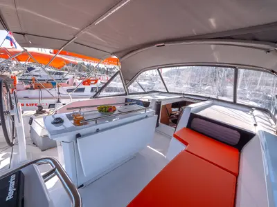 Deck of Amorino, a Beneteau Oceanis 46.1 sailboat at Split, Croatia