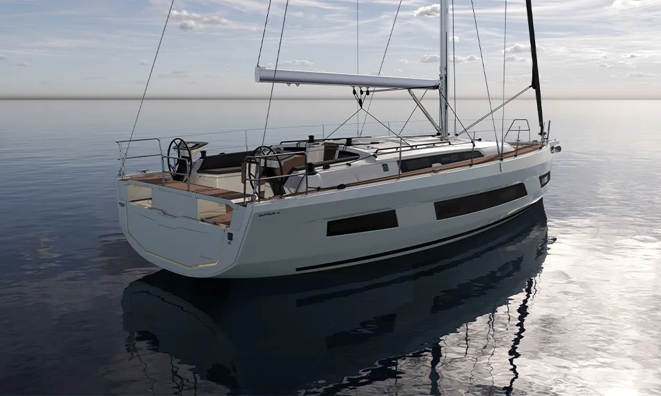 Exterior view of Luka, a Dufour 41 sailboat at Marmaris, Turkey