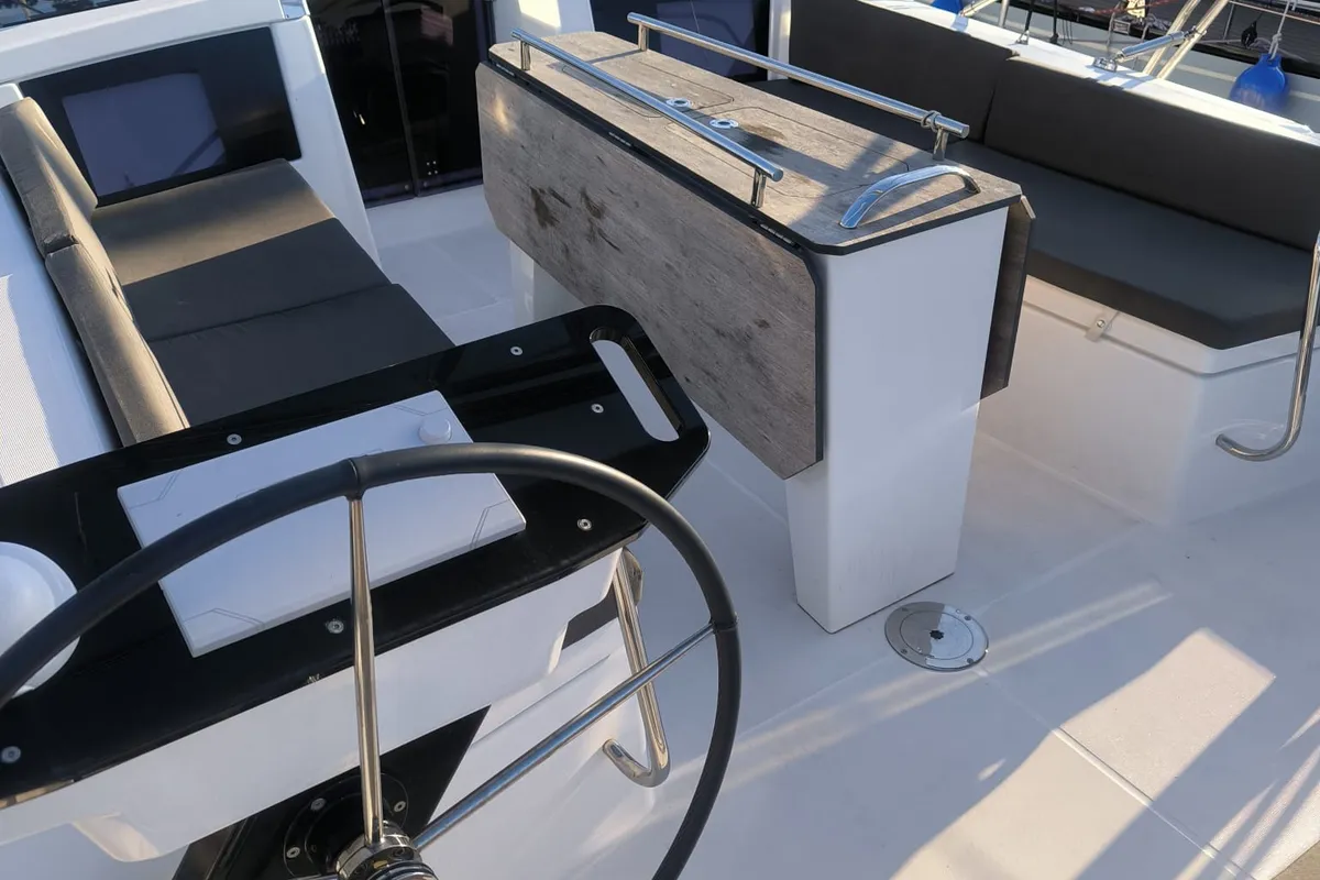 Deck of Luka, a Dufour 41 sailboat at Marmaris, Turkey