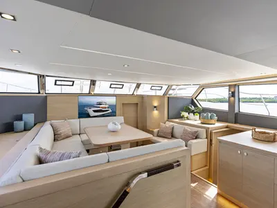 Salon of Sea Stars VI, a Aquila 50 Yacht catamaran at Lignano Sabbiadoro / Lignan, Italy