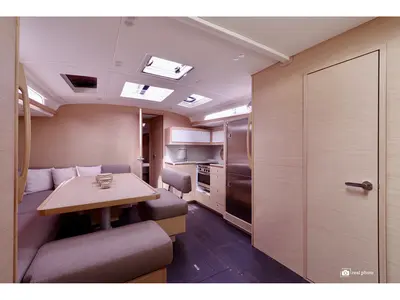 Salon of Dufour 470, a sailboat at Tonnarella, Italy