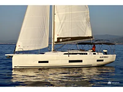 Exterior view of Dufour 470, a sailboat at Tonnarella, Italy