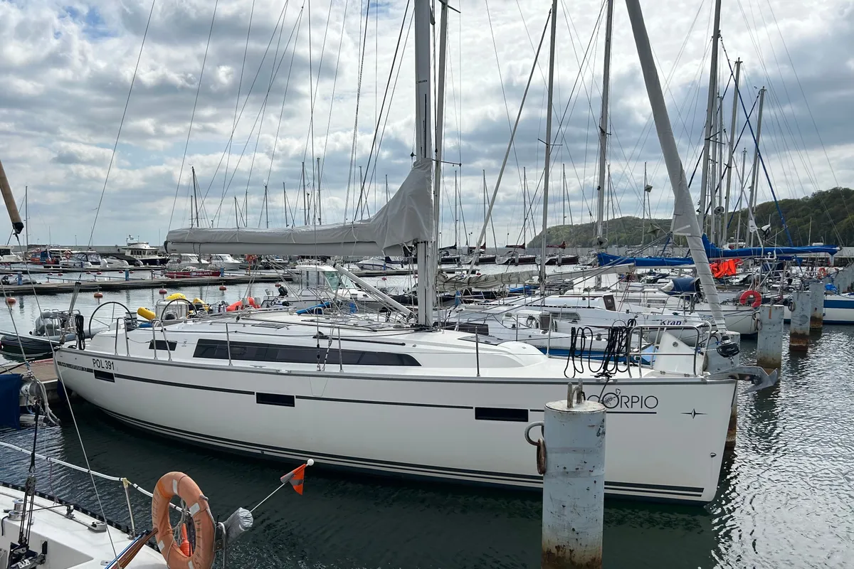 Scorpio, a Bavaria 37 Cruiser sailboat at Gdańsk, Poland