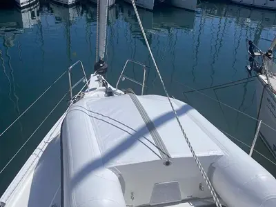 Deck of Mojito, a Bavaria C38 sailboat at Grad Pula, Croatia