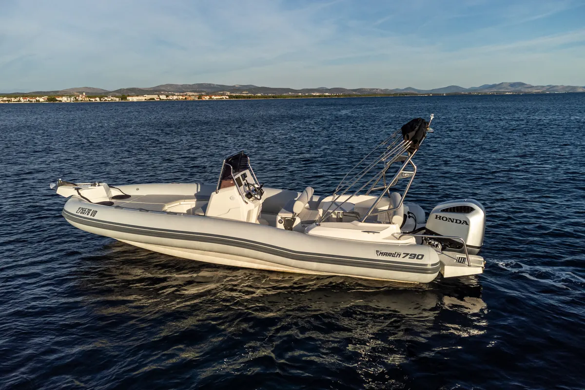 Exterior view of Marlin, a Marlin 790 Dynamic motorboat at Grad Vodice, Croatia