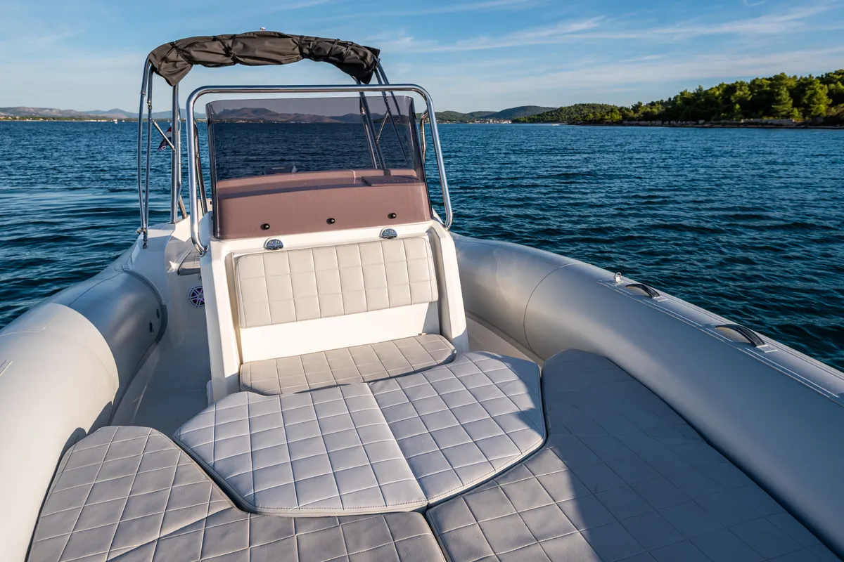 Deck of Marlin, a Marlin 790 Dynamic motorboat at Grad Vodice, Croatia