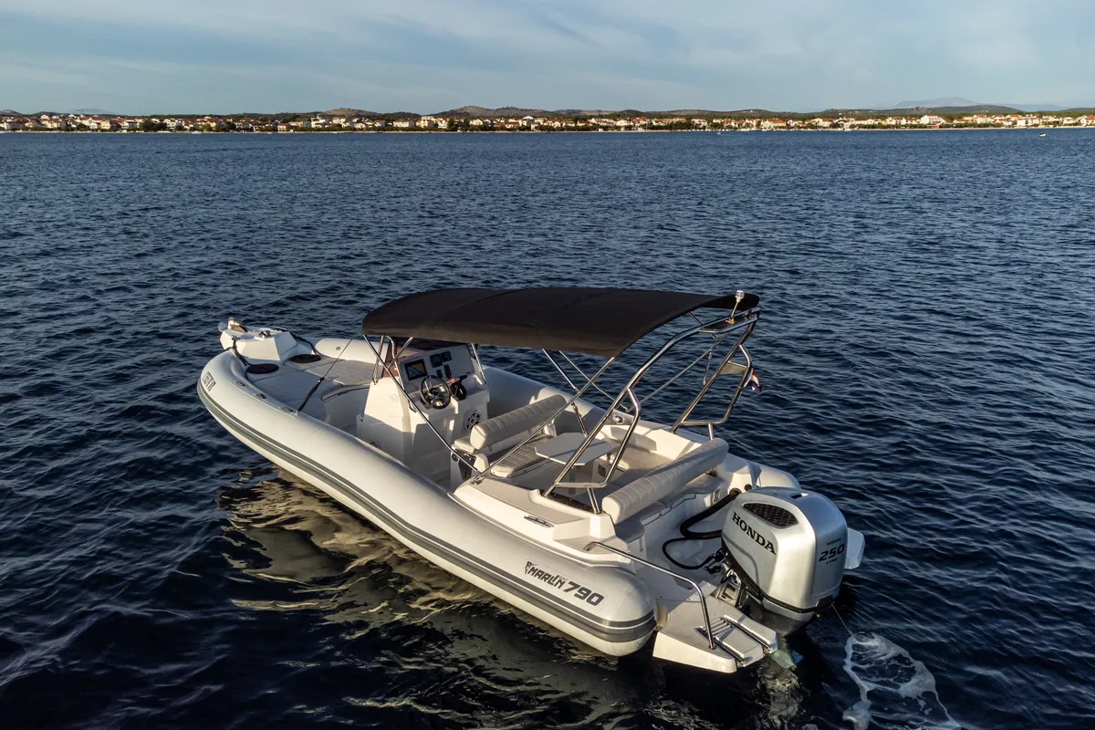 Exterior view of Marlin, a Marlin 790 Dynamic motorboat at Grad Vodice, Croatia