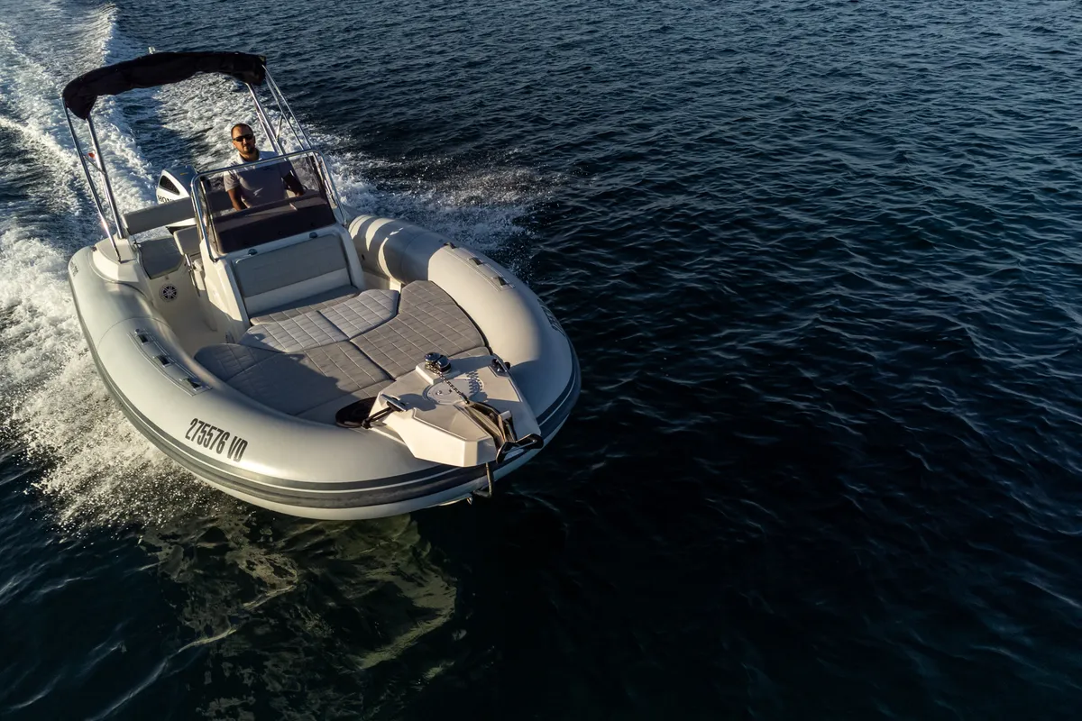 Exterior view of Marlin, a Marlin 790 Dynamic motorboat at Grad Vodice, Croatia