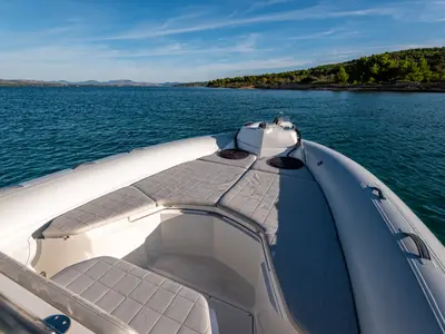 Deck of Marlin, a Marlin 790 Dynamic motorboat at Grad Vodice, Croatia