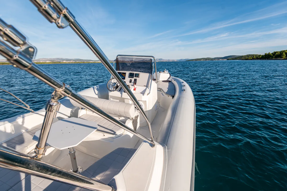 Deck of Marlin, a Marlin 790 Dynamic motorboat at Grad Vodice, Croatia