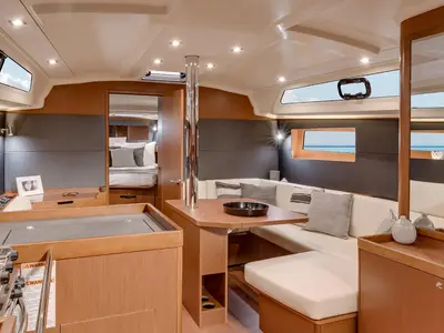 Salon of Nafsika, a Beneteau Oceanis 41.1 sailboat at Municipal Unit of Rhodes, Greece