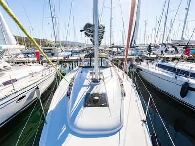 Deck of Carla, a Dehler 38 SQ sailboat at Punat, Croatia
