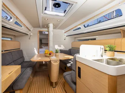 Salon of Carla, a Dehler 38 SQ sailboat at Punat, Croatia