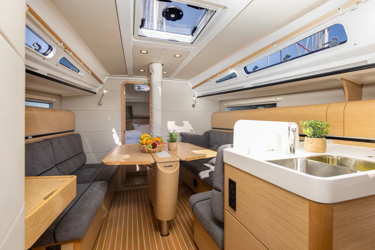Salon of Carla, a Dehler 38 SQ sailboat at Punat, Croatia