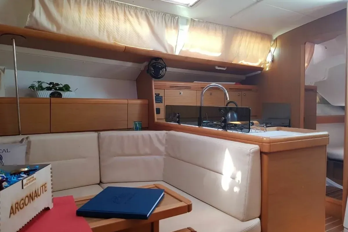 Galley of Argonaute, a Jeanneau Sun Odyssey 42 i sailboat at Municipal Unit of Lefkada, Greece