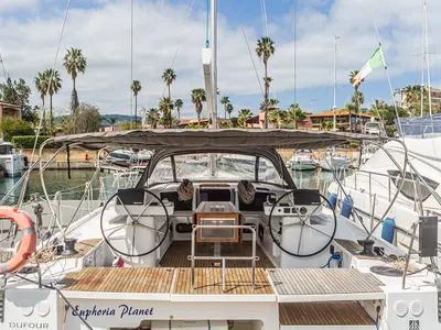 Euphoria Planet, a Dufour 56 Exclusive sailboat at Tonnarella, Italy