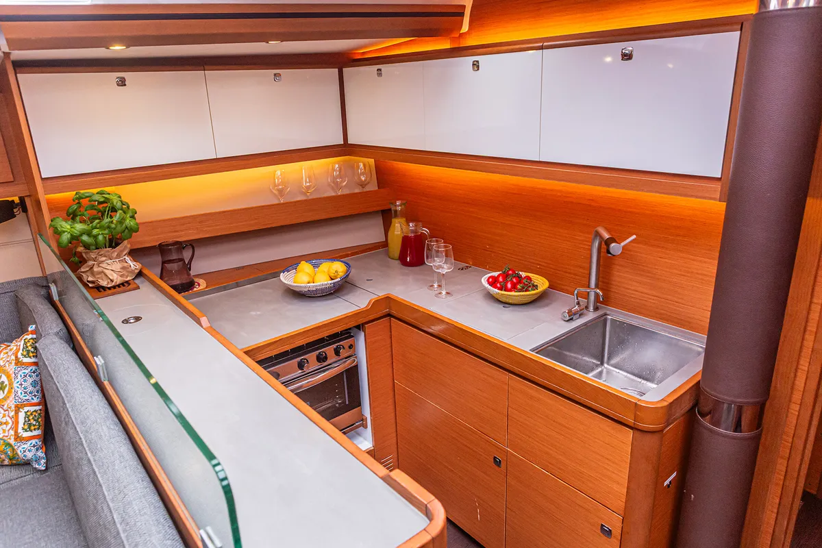 Euphoria Planet, a Dufour 56 Exclusive sailboat at Tonnarella, Italy