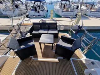 Deck of Excalibur, a Gulet Platinum 40 motorboat at Općina Rogoznica, Croatia