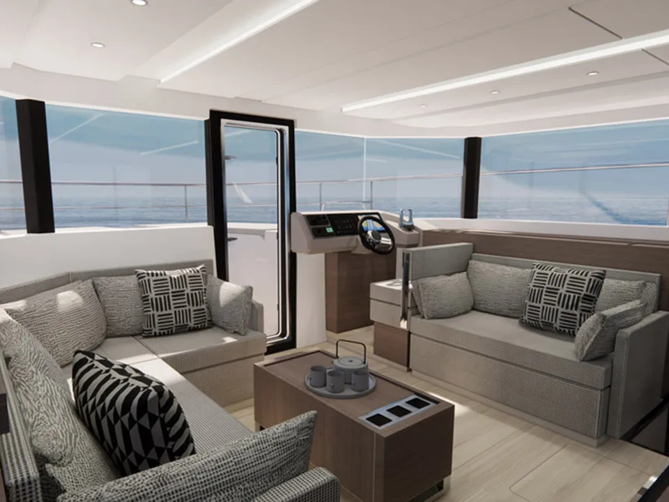 Salon of Moorings 464PC Exclusive, a Leopard 46PC catamaran at Central Abaco, Bahamas