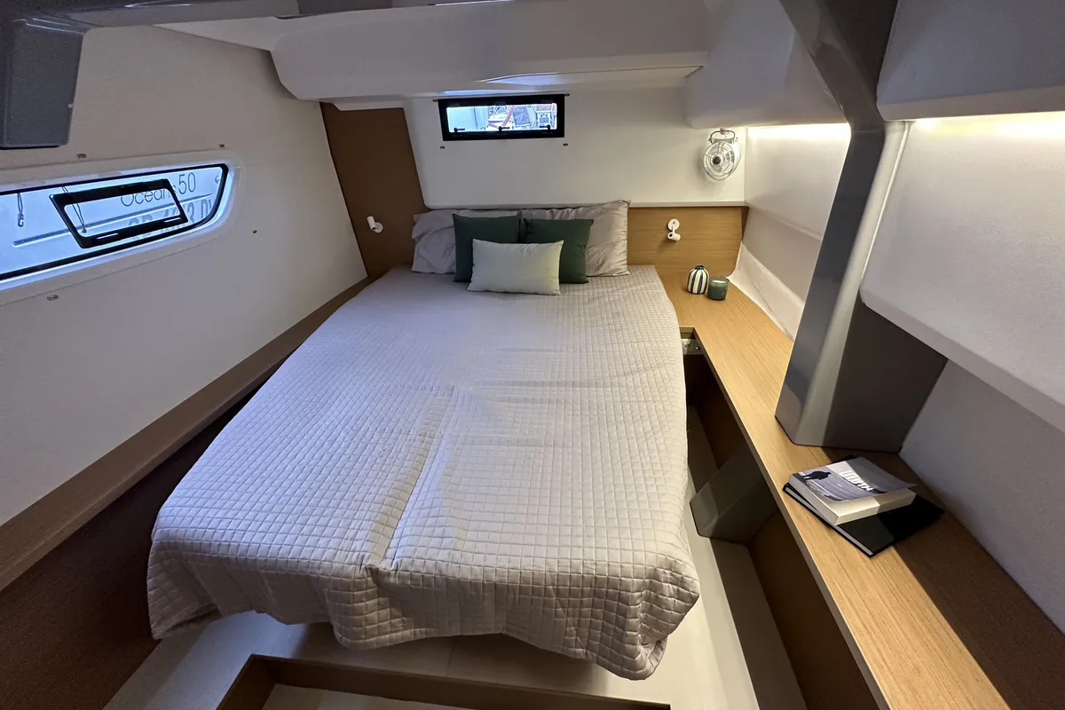 Cabin on Enjoy, a Excess 14 catamaran at Nettuno, Italy