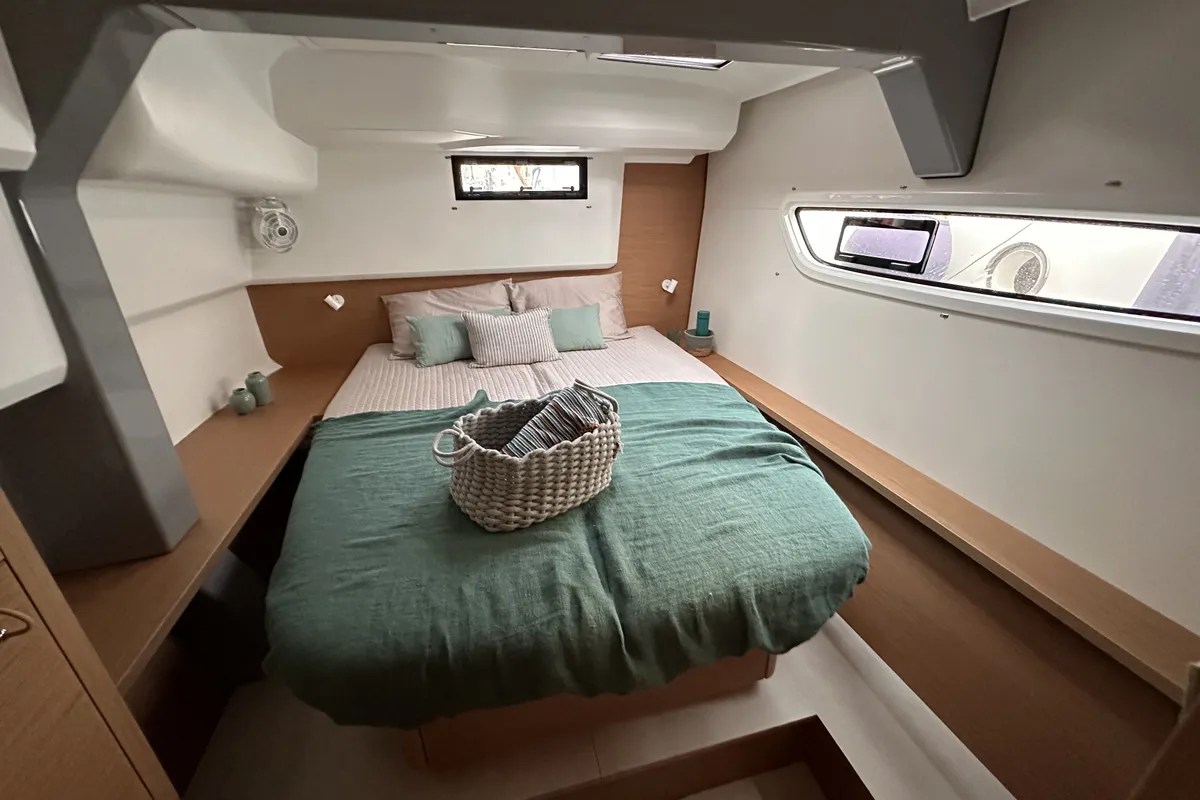 Cabin on Enjoy, a Excess 14 catamaran at Nettuno, Italy