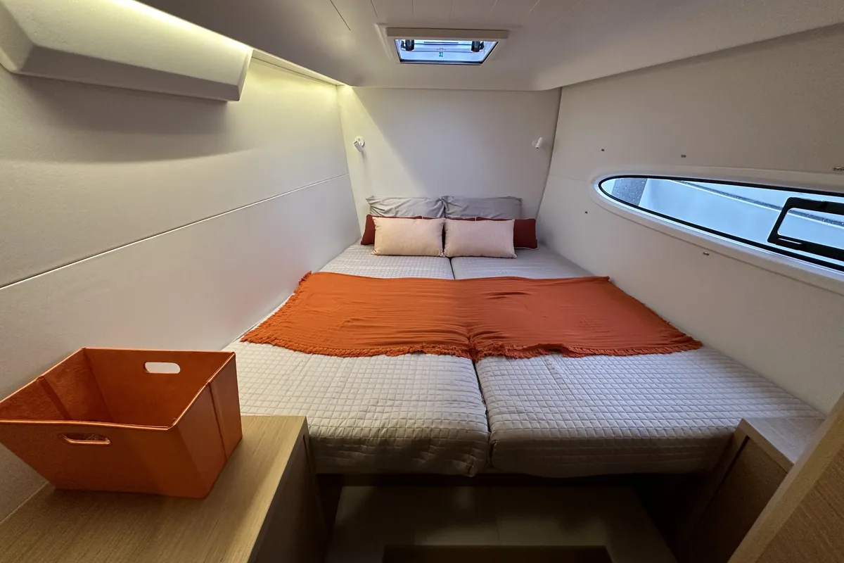 Cabin on Enjoy, a Excess 14 catamaran at Nettuno, Italy