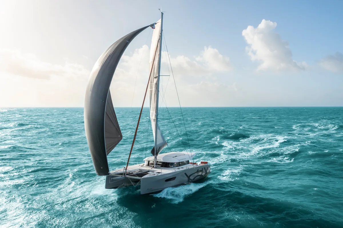 Exterior view of Enjoy, a Excess 14 catamaran at Nettuno, Italy