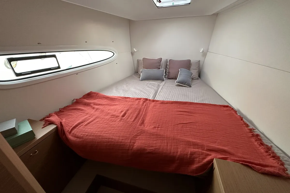 Cabin on Enjoy, a Excess 14 catamaran at Nettuno, Italy