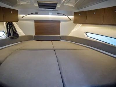 Cabin on Beneteau Antares 9 OB, a motorboat at Pula, Croatia