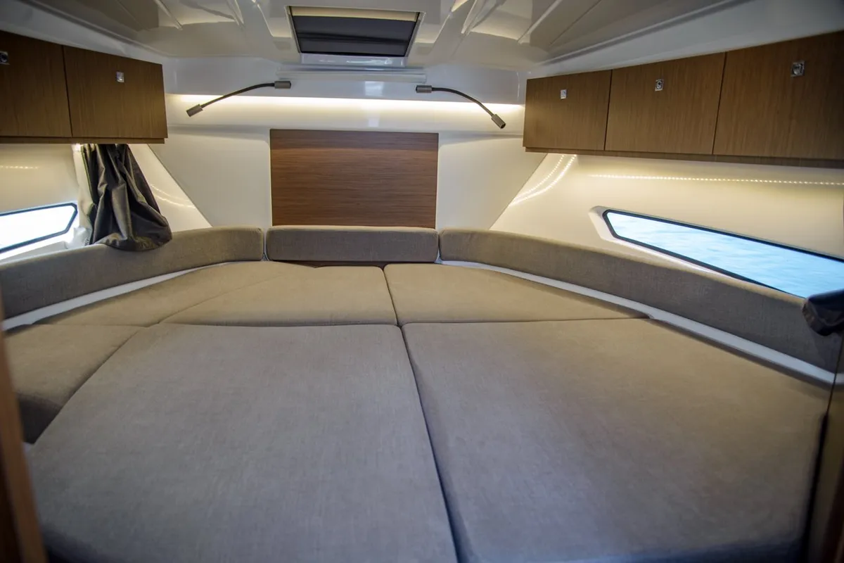 Cabin on Beneteau Antares 9 OB, a motorboat at Pula, Croatia