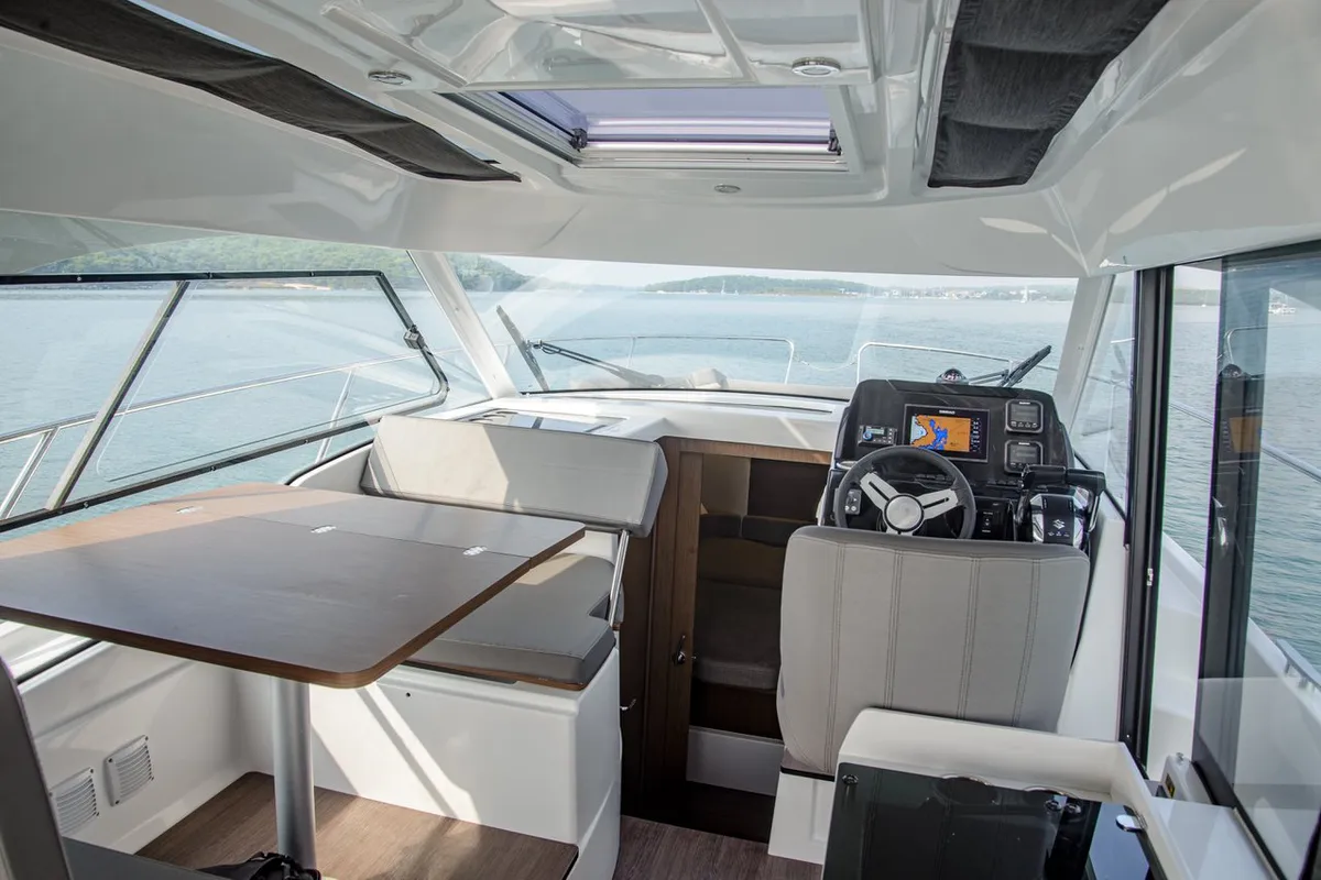 Salon of Beneteau Antares 9 OB, a motorboat at Pula, Croatia