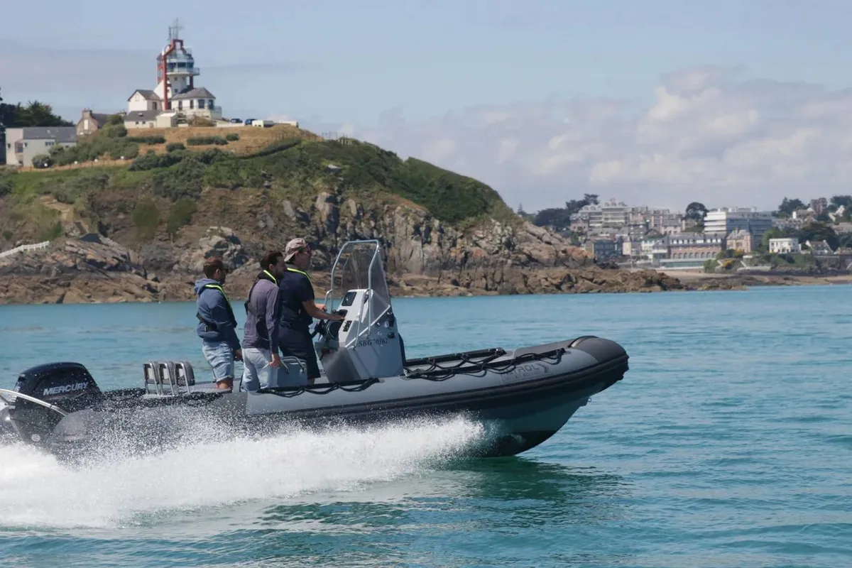 Annilu, a 3D Tender Patrol 600 motorboat at Saint-Cast-le-Guildo, France