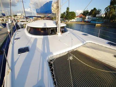 Deck of Carlos, a Fountaine Pajot Bahia 46 catamaran at Cienfuegos, Cuba