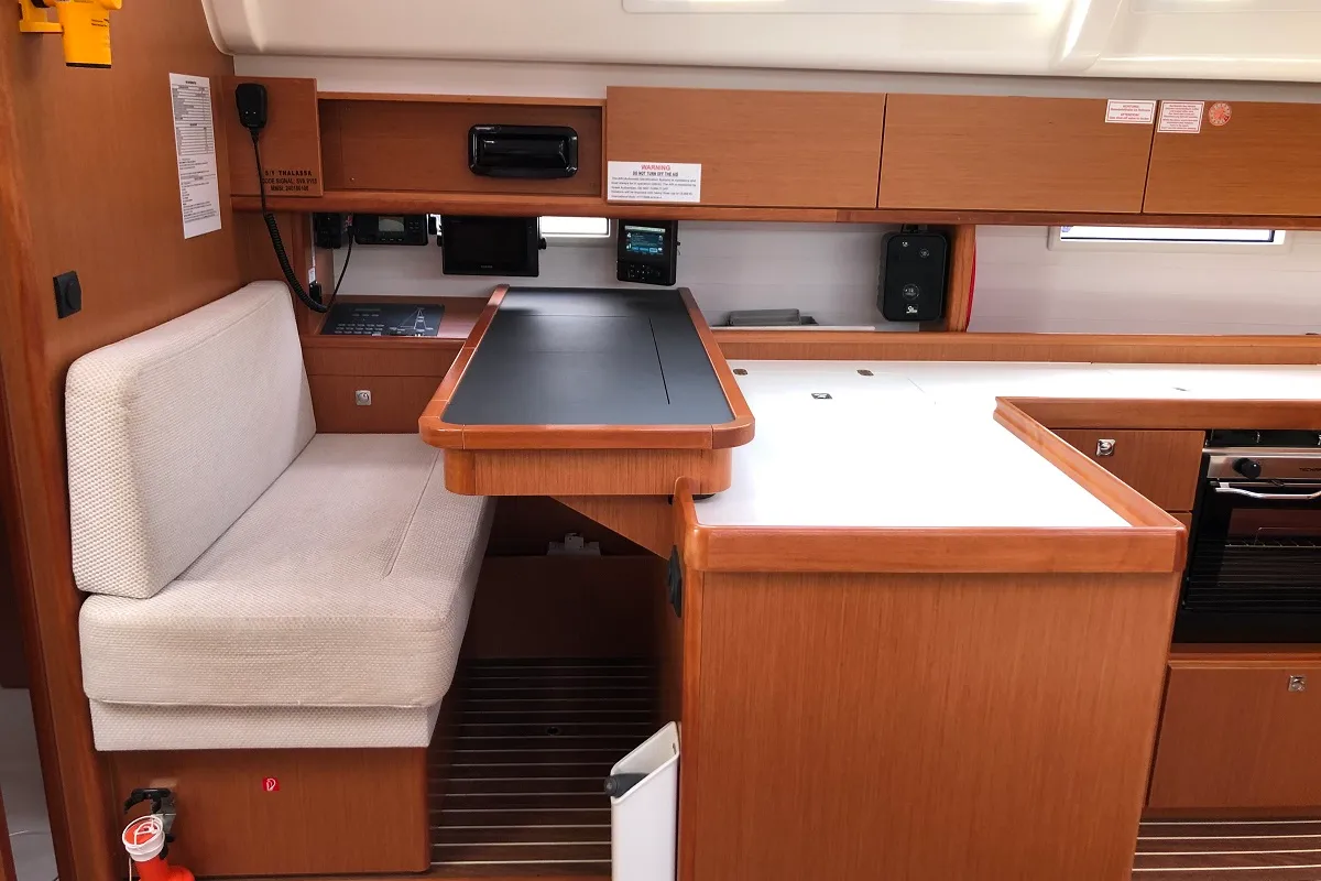 Galley of Thalassa, a Bavaria Cruiser 51 sailboat at Athens, Greece