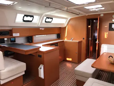 Galley of Thalassa, a Bavaria Cruiser 51 sailboat at Athens, Greece