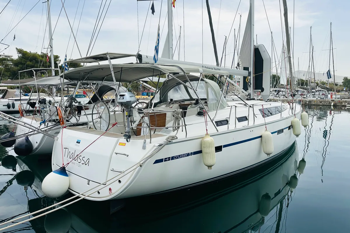 Head on Thalassa, a Bavaria Cruiser 51 sailboat at Athens, Greece
