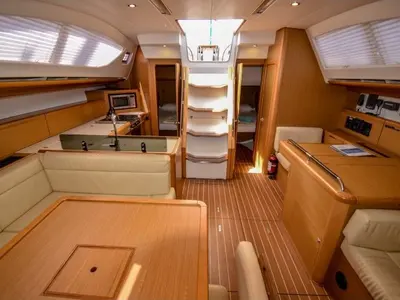 Salon of Eleven, a Jeanneau Sun Odyssey 50DS sailboat at Marmaris, Turkey