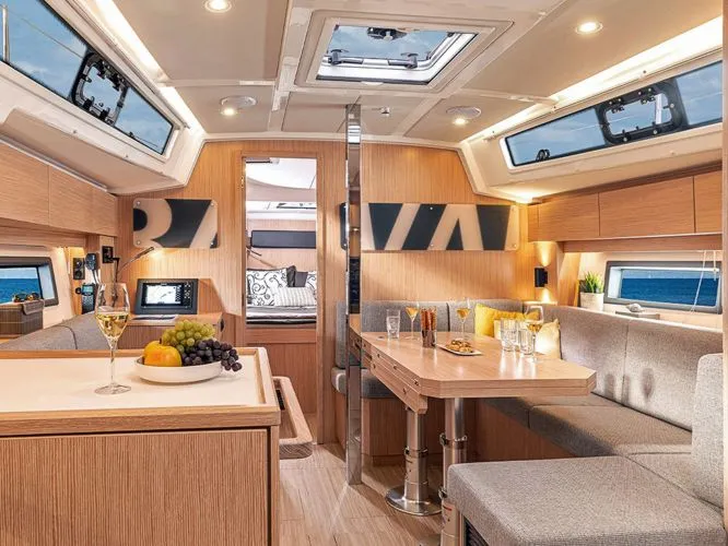 Salon of Eleven, a Jeanneau Sun Odyssey 50DS sailboat at Marmaris, Turkey