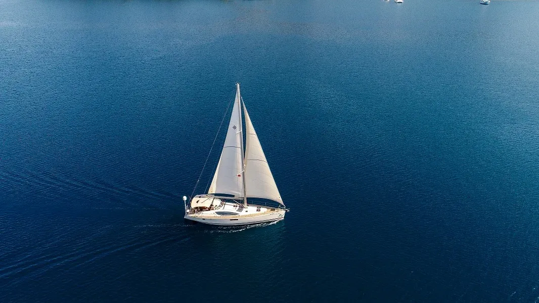 Exterior view of Eleven, a Jeanneau Sun Odyssey 50DS sailboat at Marmaris, Turkey
