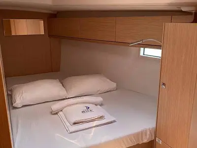 Cabin on Mala, a Bavaria Cruiser 46 sailboat at Fethiye, Turkey