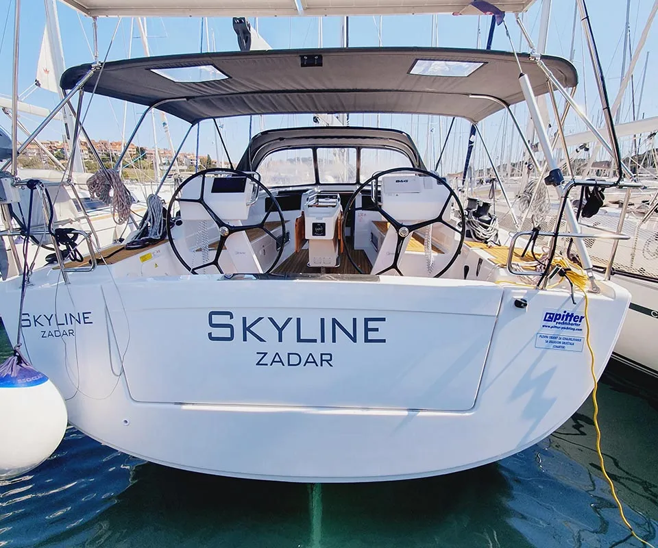 Exterior view of Skyline, a Hanse 505 sailboat at Punat, Croatia