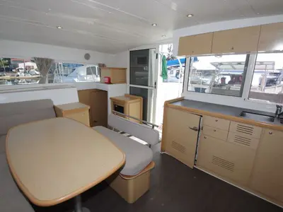 Galley of Estrella, a Lagoon 421 catamaran at Cienfuegos, Cuba