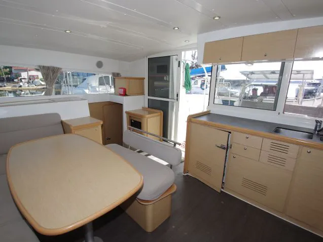 Galley of Estrella, a Lagoon 421 catamaran at Cienfuegos, Cuba