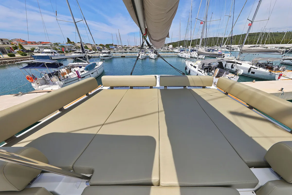 Deck of Esteri, a Bali Catspace catamaran at Općina Sukošan, Croatia