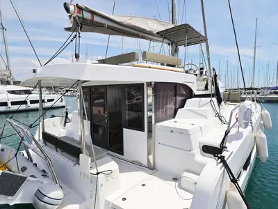 Deck of Esteri, a Bali Catspace catamaran at Općina Sukošan, Croatia