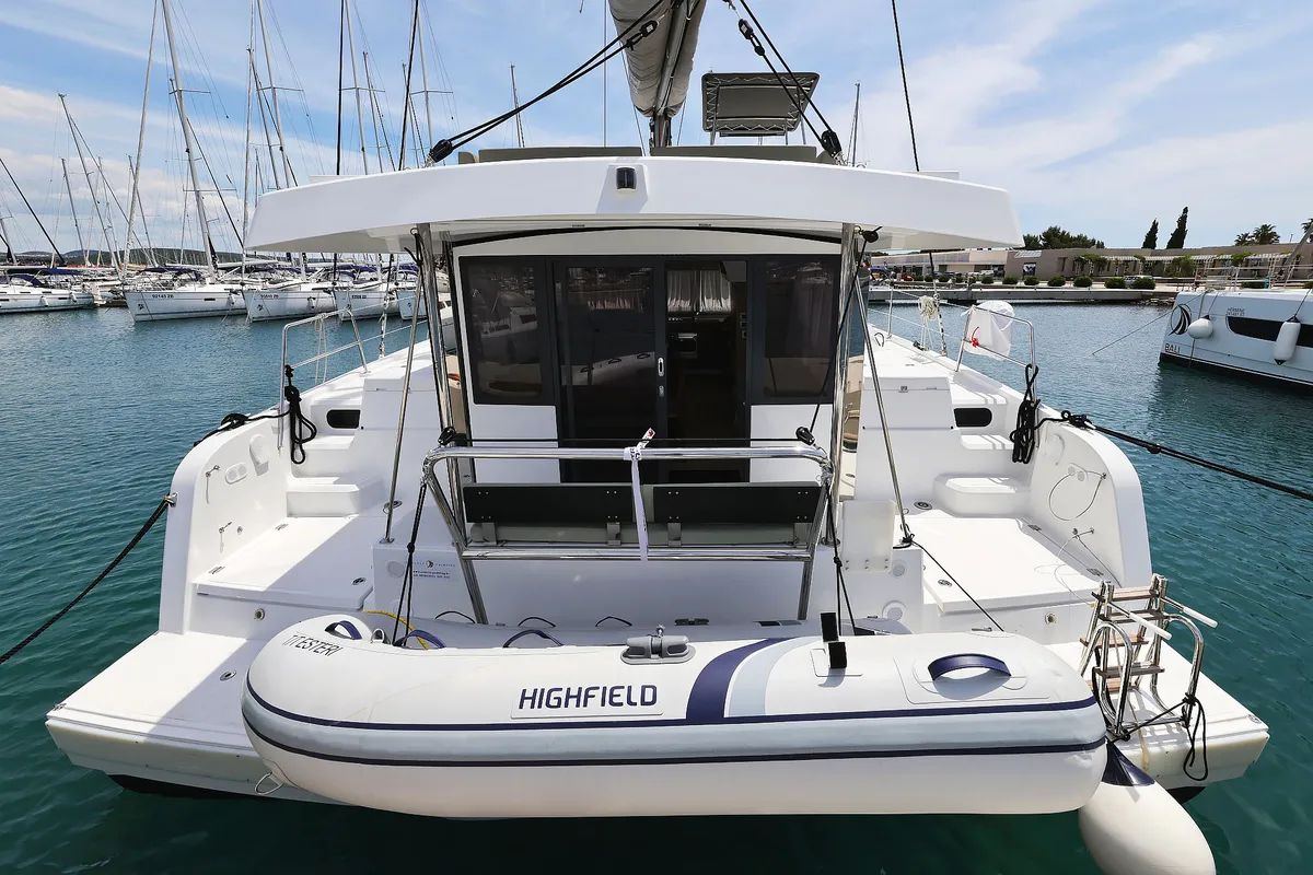 Exterior view of Esteri, a Bali Catspace catamaran at Općina Sukošan, Croatia